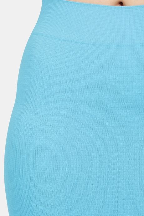 Red Rose Cotton Infused Medium Control Flared Saree Shapewear - Aqua Blue — image 6